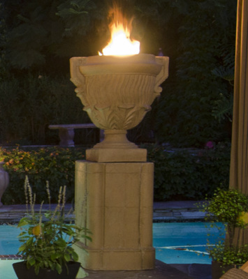 Piage Fire Urn  - American Fyre Designs - Outdoor Kitchens by Lighting Concepts& Pedestal